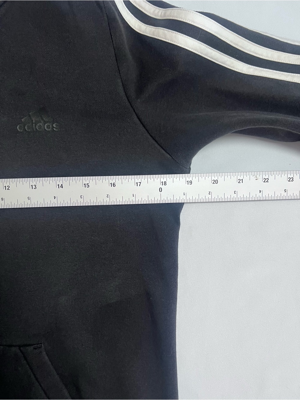 Adidas Black Hoodie with White Three-Stripe Detailing - Picture 9 of 10